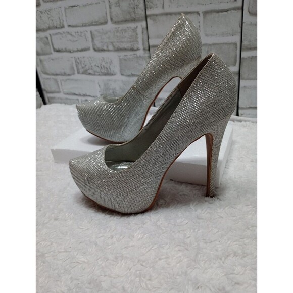 Le Miu Women's Elsa-B Stiletto Heel Shoes Silver  8 - Picture 3 of 15